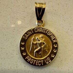14Kt Gold Saint Christopher Pendant